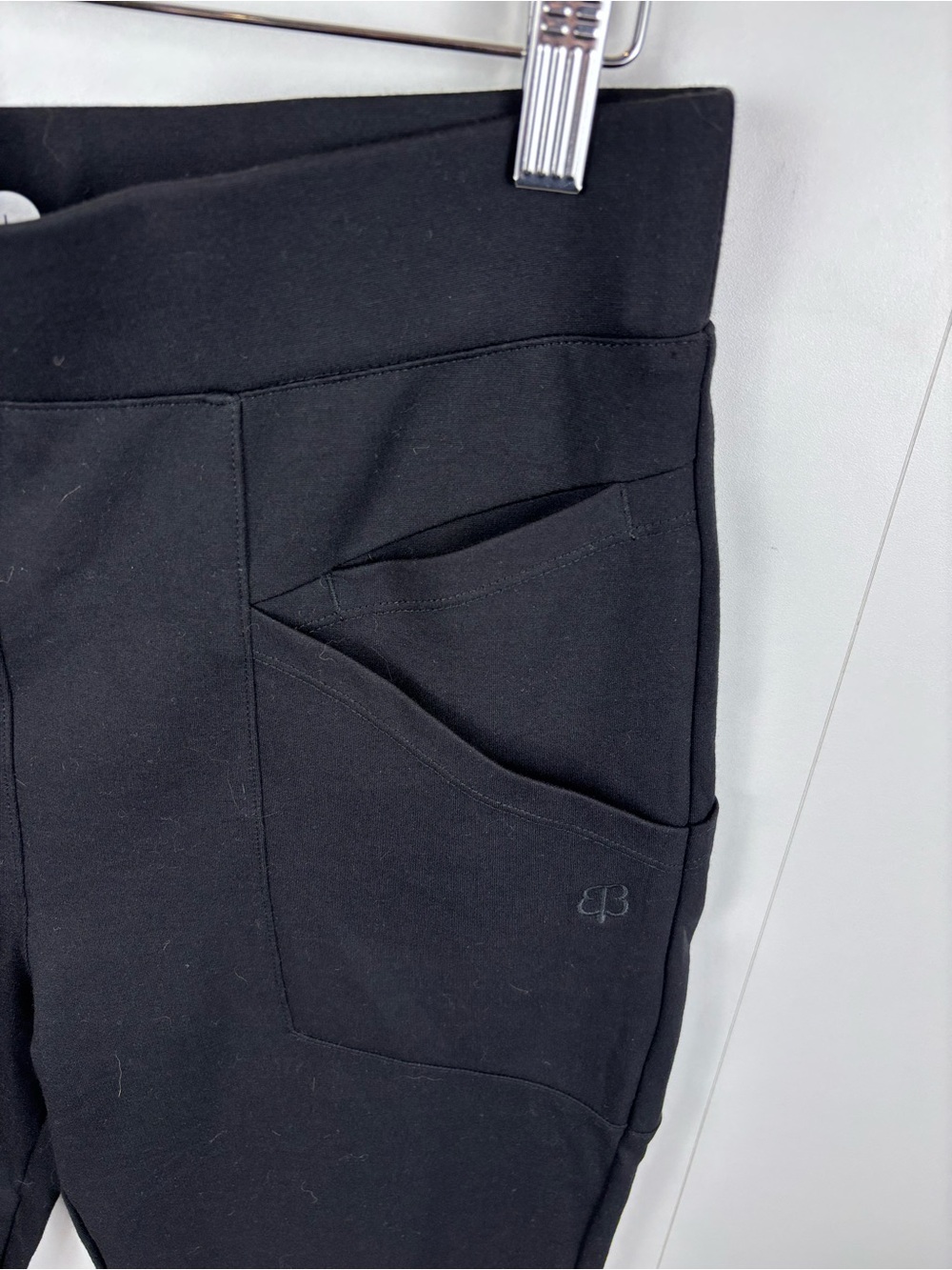 Betabrand 6-Pocket Dress Yoga Pant Bootcut Black sz L Petite Stretch Flare - Picture 3 of 9